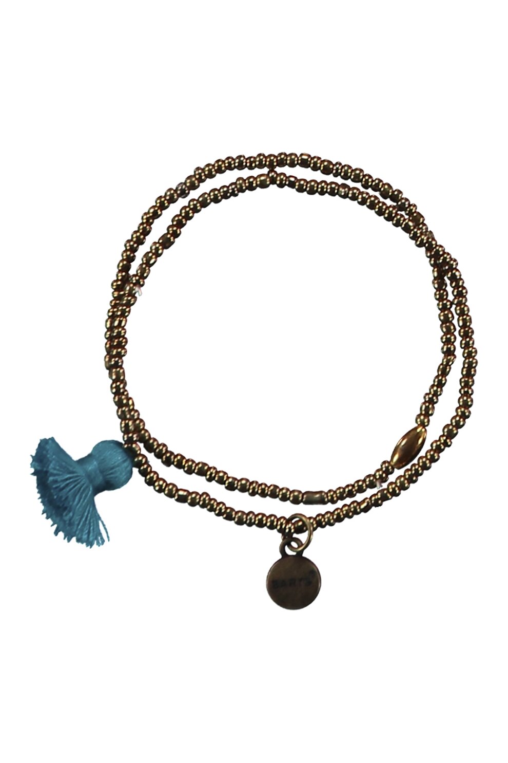 Barts, Bratara cu margele si canaf Aloha, maro bronz, albastru petrol