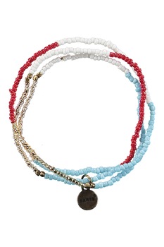 Barts, Bratara unisex realizata manual Ding, bleu, rosu, alb Barts, Bratara unisex realizata manual Ding, bleu, rosu, alb