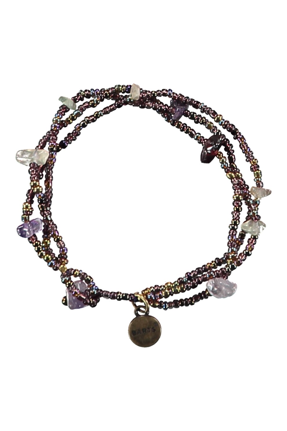 Barts, Bratara unisex realizata manual Mushy, maro bronz, lila prafuit, alb prafuit