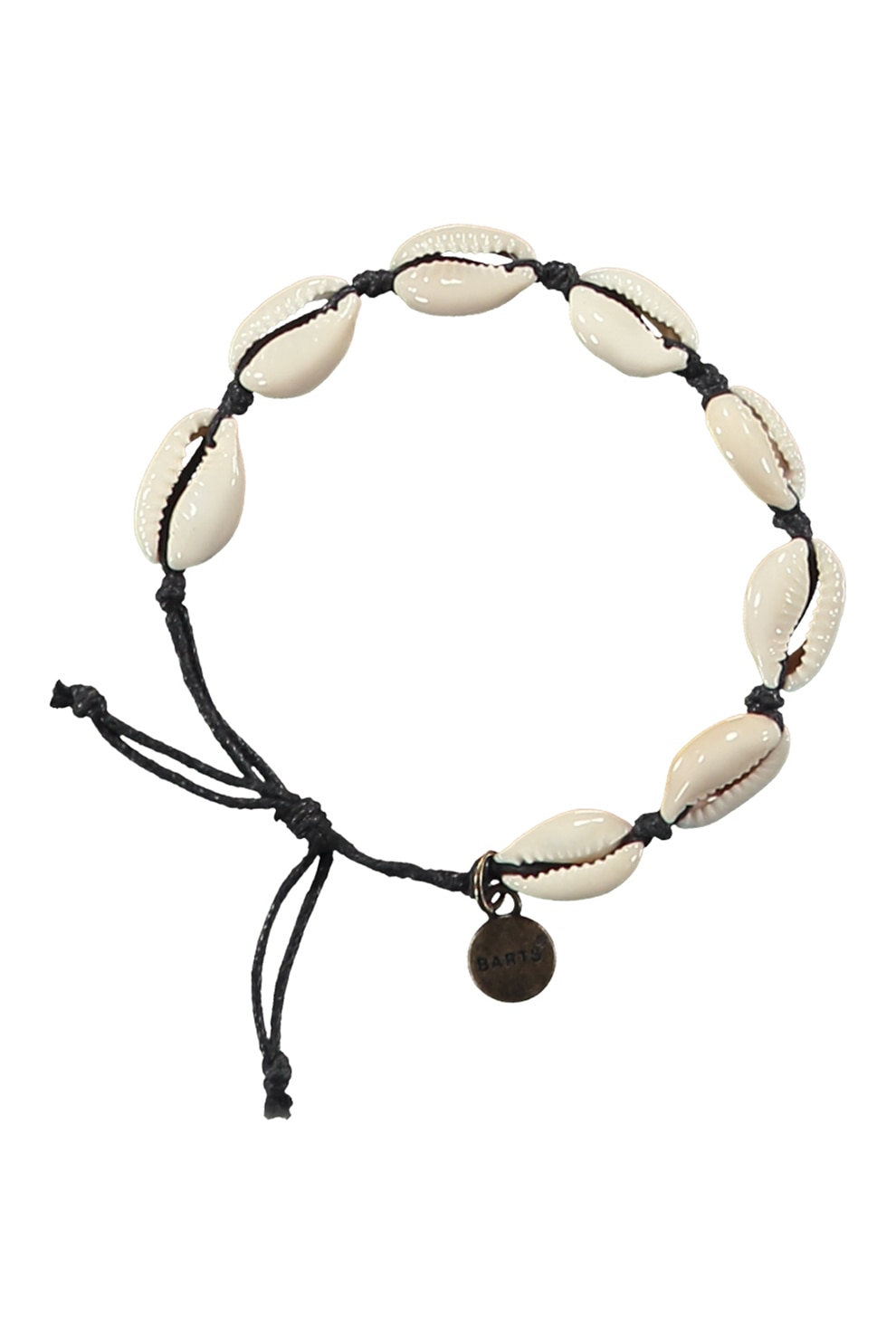 Barts, Bratara ajustabila unisex cu talisman Pearl, Negru/Alb prafuit