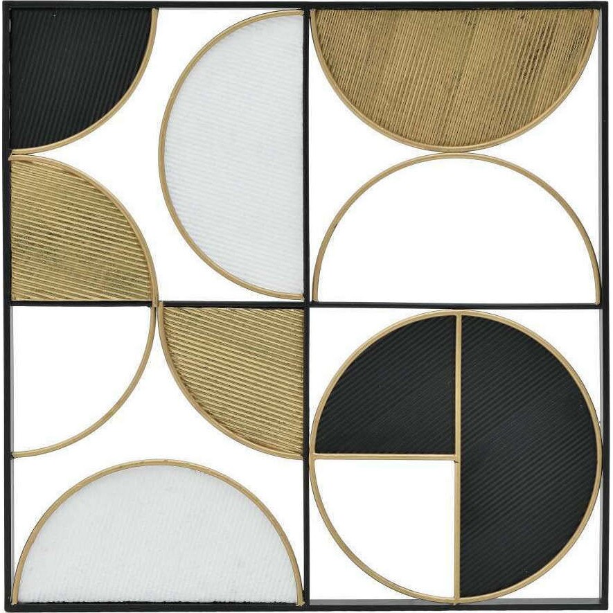 Decoratiune de perete Semi Circles, Charisma, Metal, 60Χ3Χ60