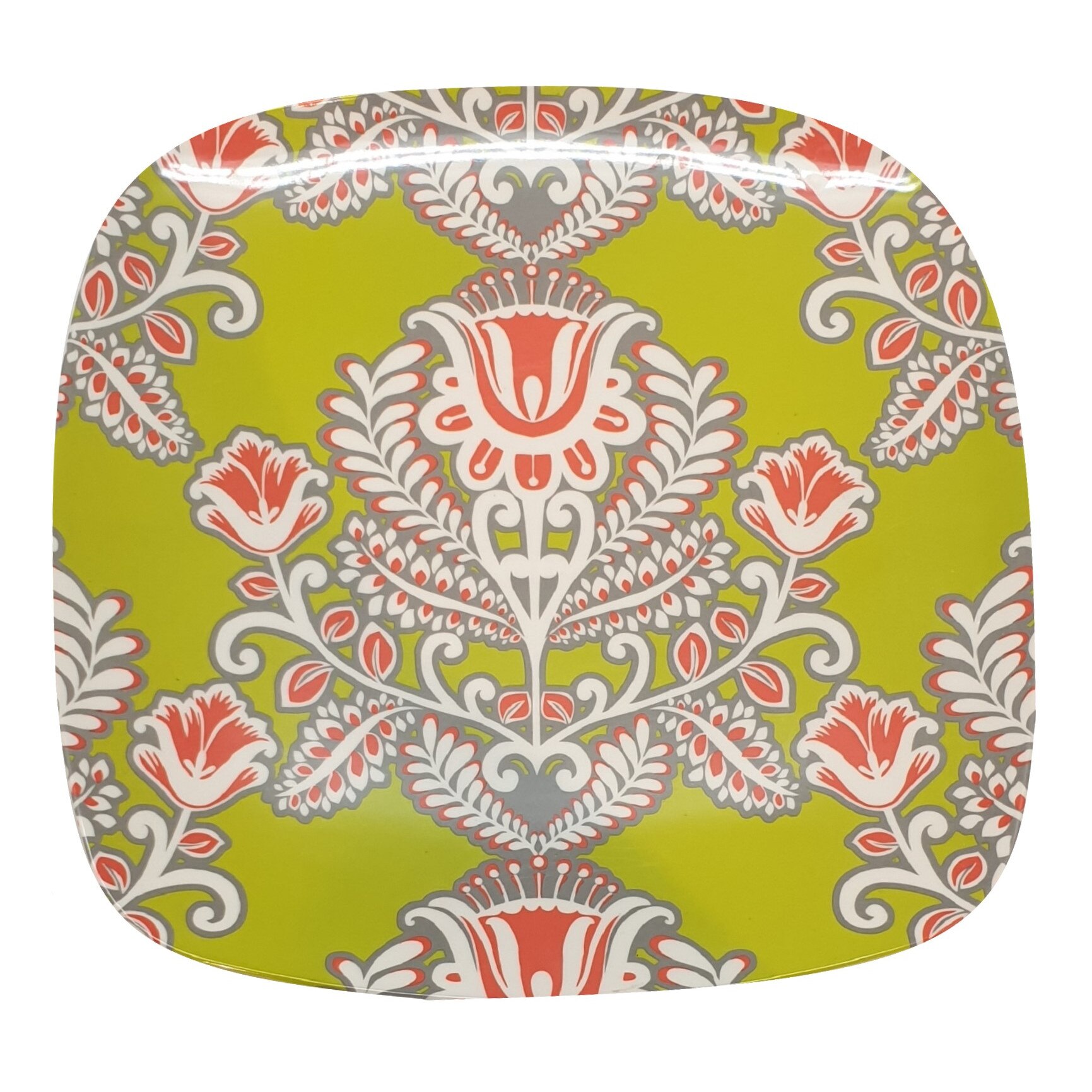 Farfurie Gemma, patrata, 26 cm, verde, 6Stx