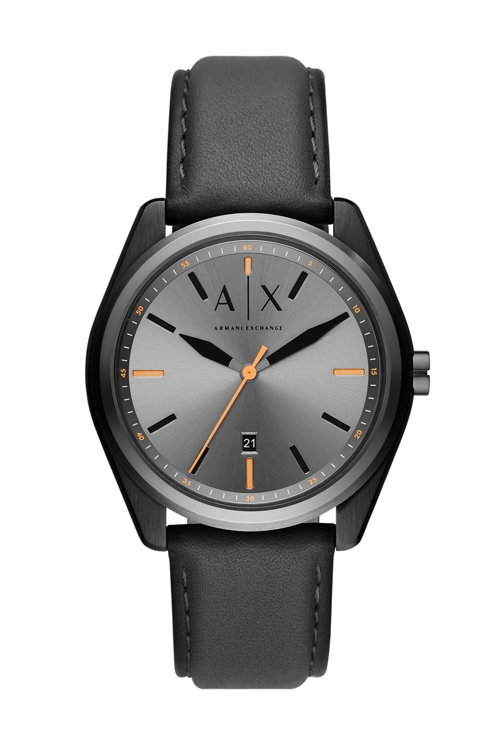 ARMANI EXCHANGE, Ceas analog cu o curea de piele, Negru