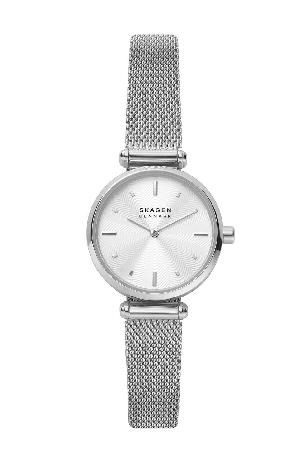 Skagen, Ceas de otel inoxidabil cu bratara cu model plasa, Argintiu