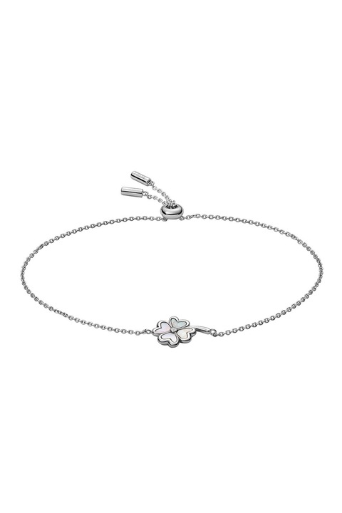 Fossil, Bratara de lant din argint veritabil cu Mother of pearl Lucky You, Argintiu