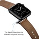 Természetes bőr szíj, Apple Watchhoz 7/6/5/4/3/2/1, Kompatibilis minden 38 mm-es kijelzővel rendelkező alma órához, M/L méret, Gesztenye szín