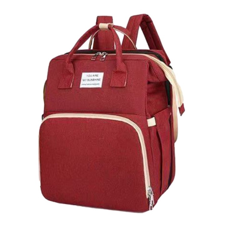 Geanta-Rucsac extensibila multifunctionala, cu patut pliabil, impermeabila, rosu