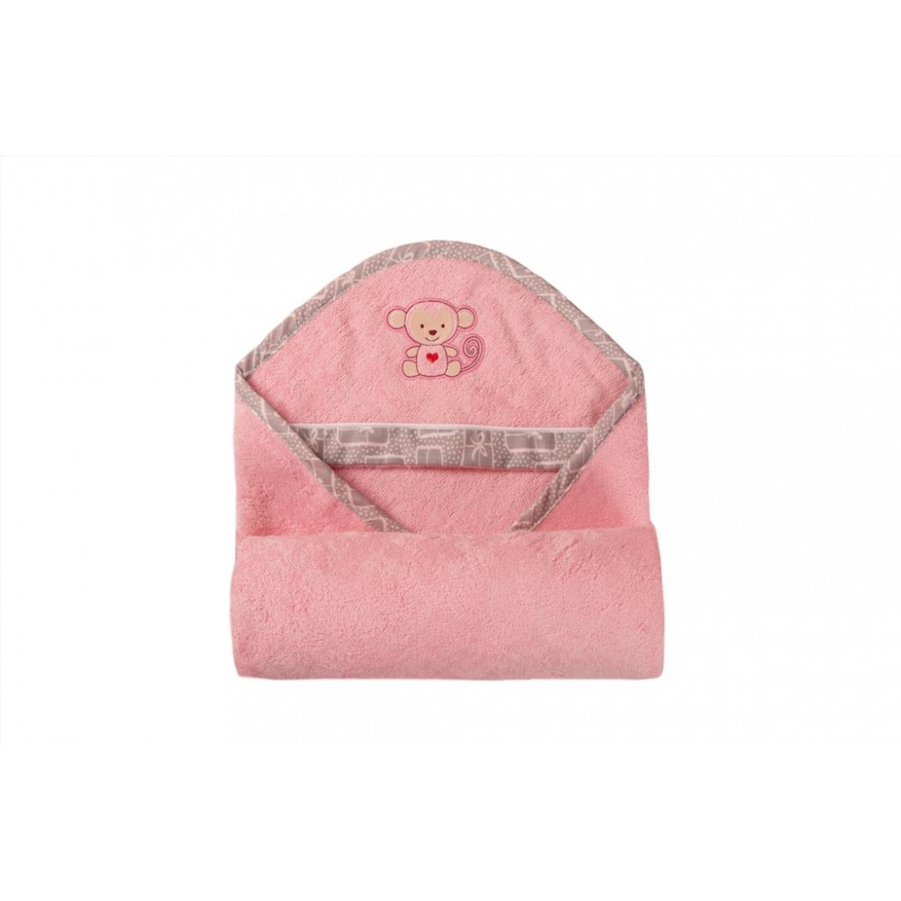 Prosop de baie cu capison din fibra de bambus 100x100 cmBamboo Pink 10