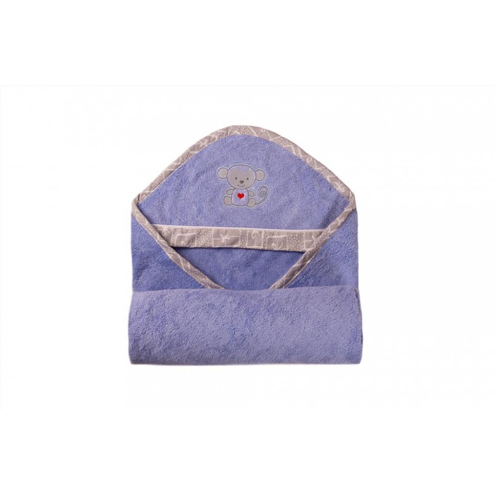 Prosop de baie cu capison din fibra de bambus 100x100 cm Bamboo Blue 24