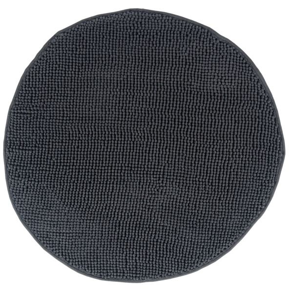 Covor baie rotund Jotta 80cm gri inchis Fringe