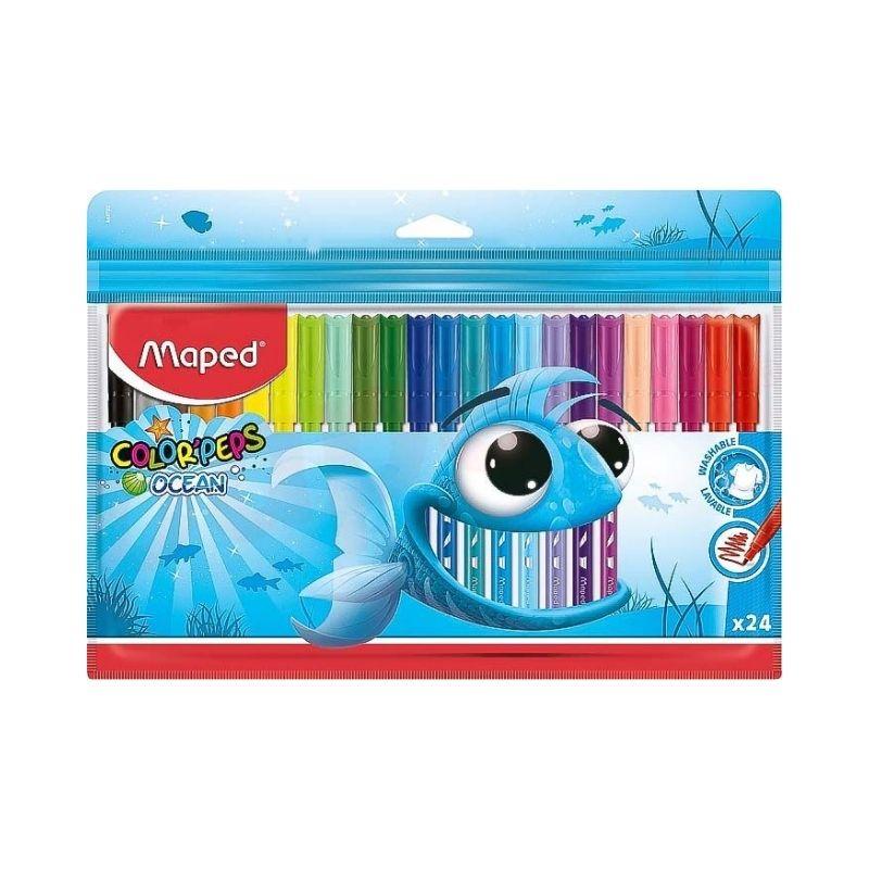 Set 24 culori carioci Maped Color'Peps Ocean