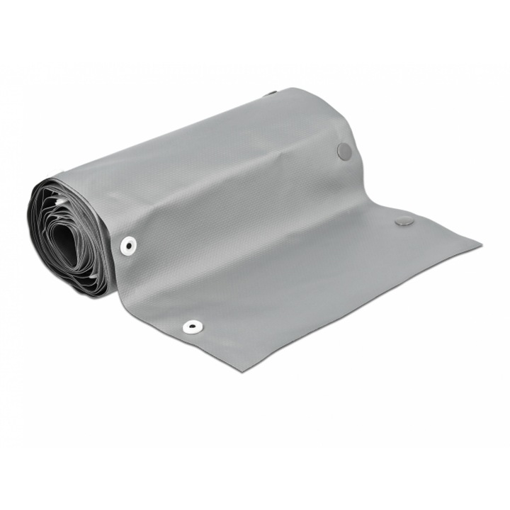 Органайзер за кабели със скоби 2m x 50mm Сиво/черно, Delock 20728