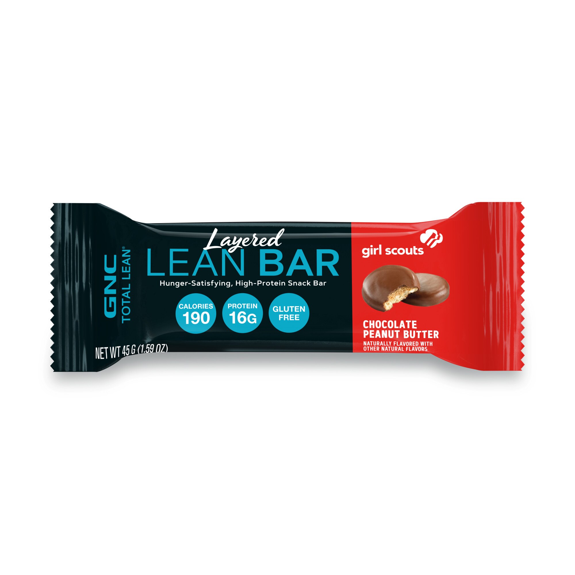 Inlocuitor de Masa, GNC Total Lean Layered Girl Scouts, Baton Proteic cu Aroma de Unt de Arahide, 45 g