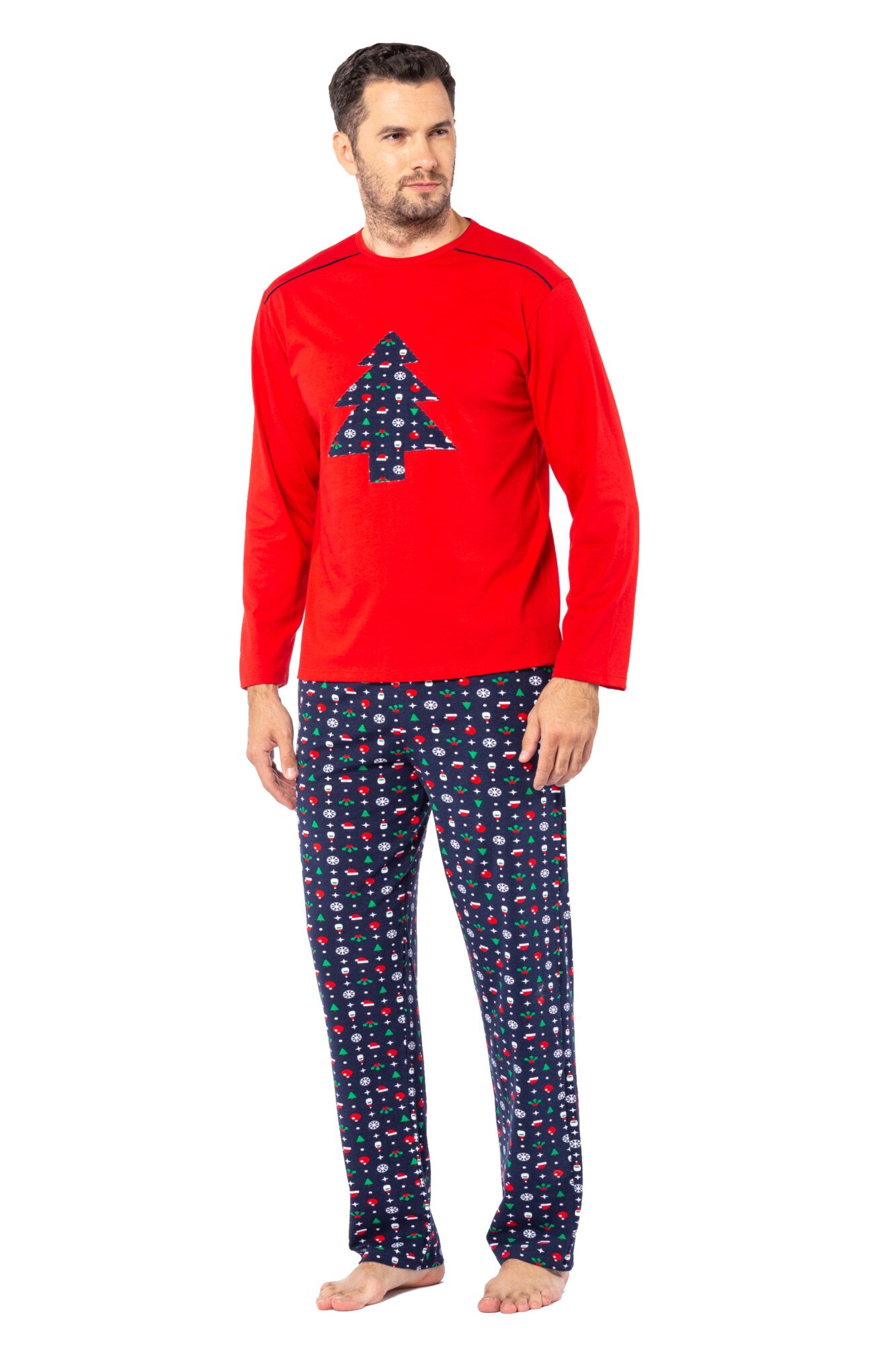 Pijama de Craciun pentru barbati PBI28, Rosu
