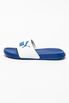 Puma, Papuci cu imprimeu logo Popcat, Alb/Albastru, 38 Puma, Papuci cu imprimeu logo Popcat, Alb/Albastru, 38