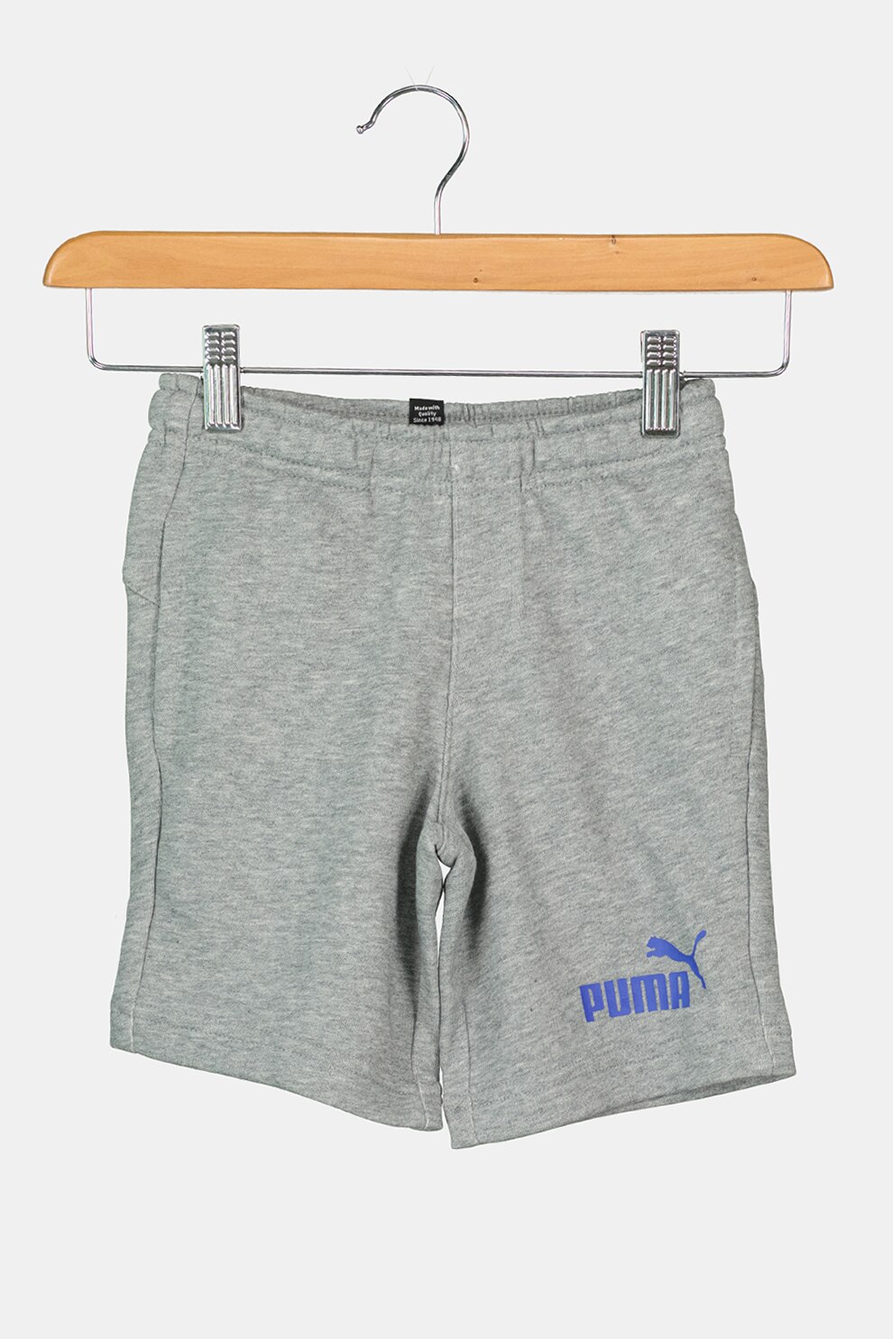 Puma, Pantaloni scurti din amestec de bumbac cu buzunare laterale Essentials, Gri melange