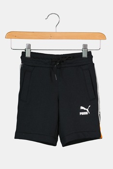 Puma, Pantaloni scurti cu snur si banda logo laterala XTG, Negru/Oranj