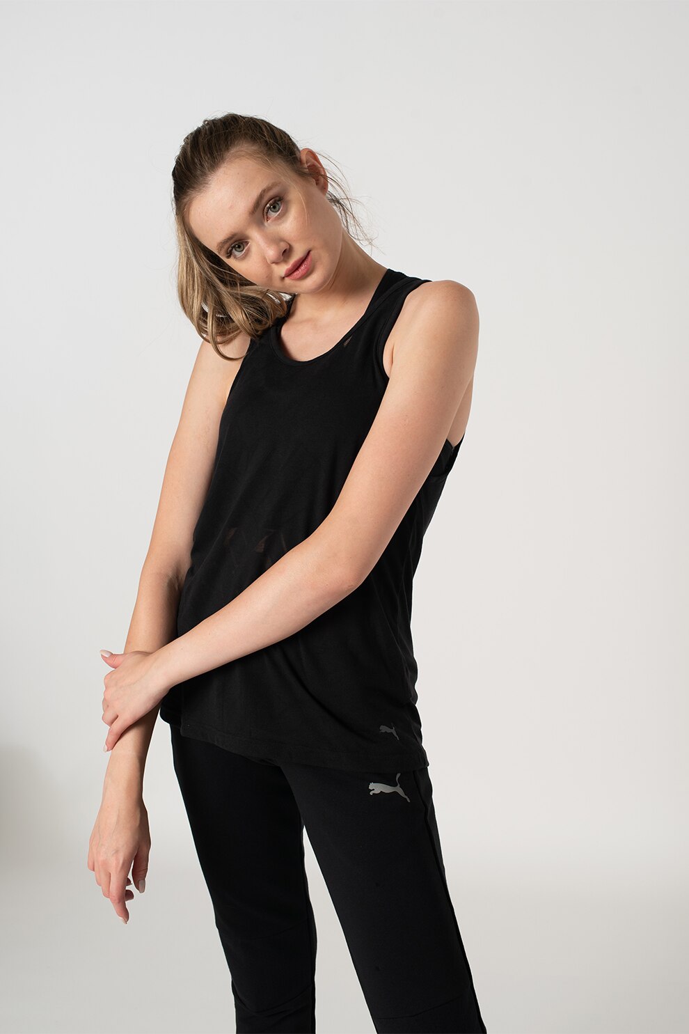 Puma, Top cu decupaje, pentru fitness, Negru