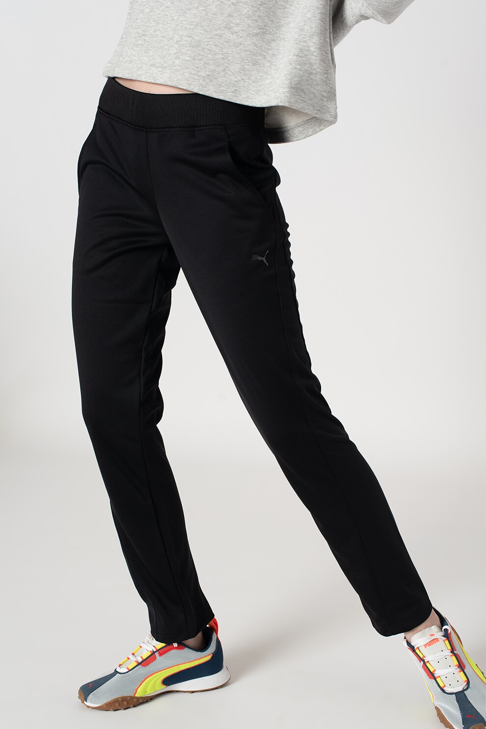 Puma, Pantaloni sport cu buzunare oblice dryCELL, Negru, S