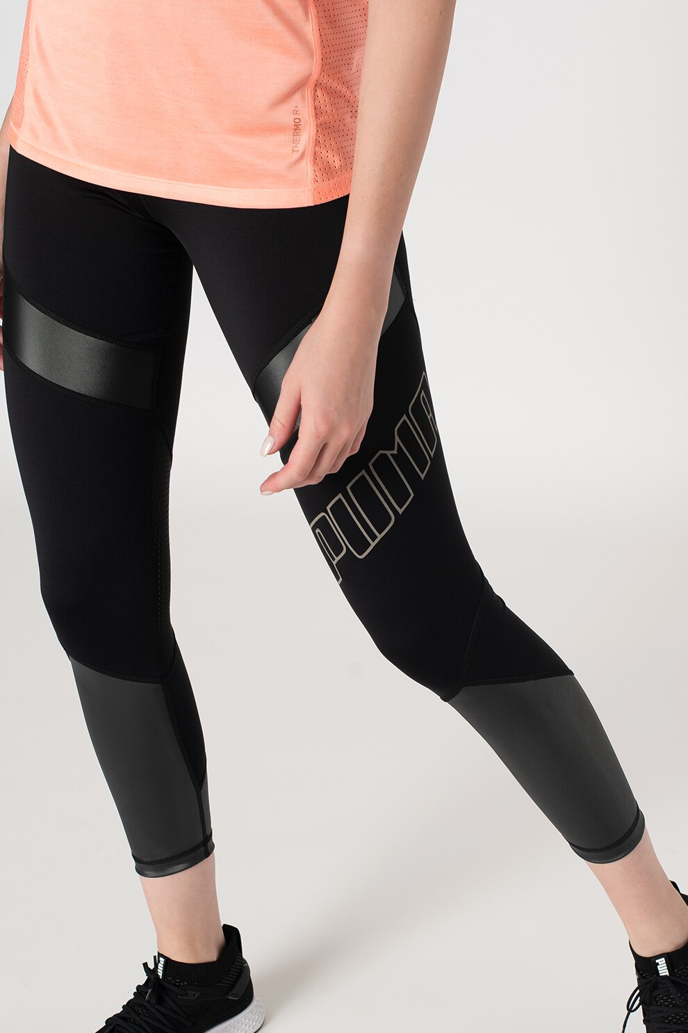 Puma, Colanti cu logo, pentru fitness Elite Speed, Negru, S