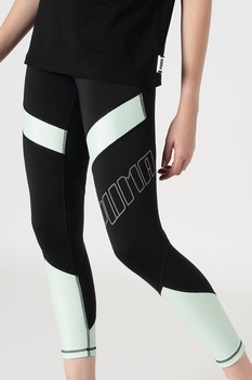 Puma, Colanti cu logo, pentru fitness Elite Speed, Negru/Verde menta, S Puma, Colanti cu logo, pentru fitness Elite Speed, Negru/Verde menta, S