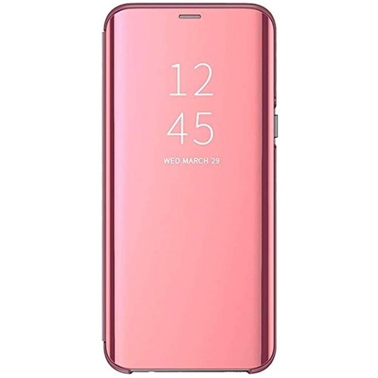 Husa de protectie Clear View pentru Xiaomi Redmi 9A, Redmi 9AT si Redmi 9i, flip cover, Rose Gold, BBL2757
