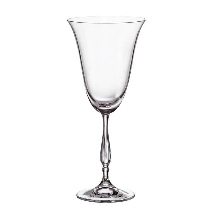 Set 6 pahare vin rosu Bohemia Crystalite model Fregata 350ml cu Titanium