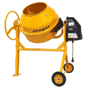 Betoniera Stager BE160, 650 W, 160 L capacitate cuva, coroana fonta, cuva otel, roti transport Betoniera Stager BE160, 650 W, 160 L capacitate cuva, coroana fonta, cuva otel, roti transport