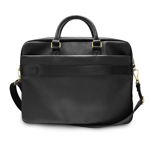 Geanta Guess Saffiano Script compatibila cu laptop 16 inch Black