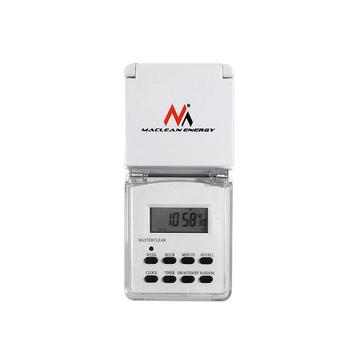 Priza programabila Maclean MCE08, 10 programe, alb