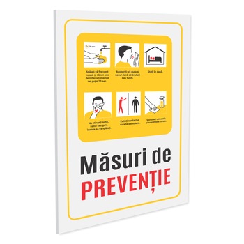 Indicator de avertizare masuri de preventie S3025, 200x300mm, Alucobond 2 mm Indicator de avertizare masuri de preventie S3025, 200x300mm, Alucobond 2 mm