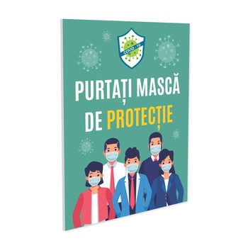 Indicator purtare masca obligatorie S3029, 140x200mm, Autocolant PVC Indicator purtare masca obligatorie S3029, 140x200mm, Autocolant PVC