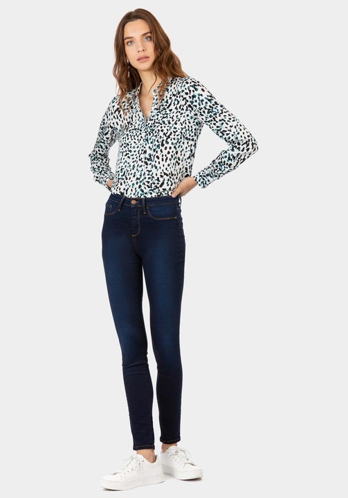 Blugi cu talie medie , Tiffosi , Skinny fit , Bleumarin , Marime universala S-M