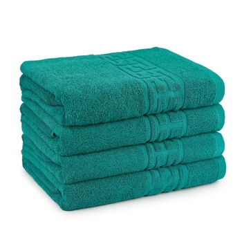 Set 4 Prosoape de Baie, Plush, model grecesc, bumbac 100%, 130/70 cm, 500gr/m2, verde smarald Set 4 Prosoape de Baie, Plush, model grecesc, bumbac 100%, 130/70 cm, 500gr/m2, verde smarald