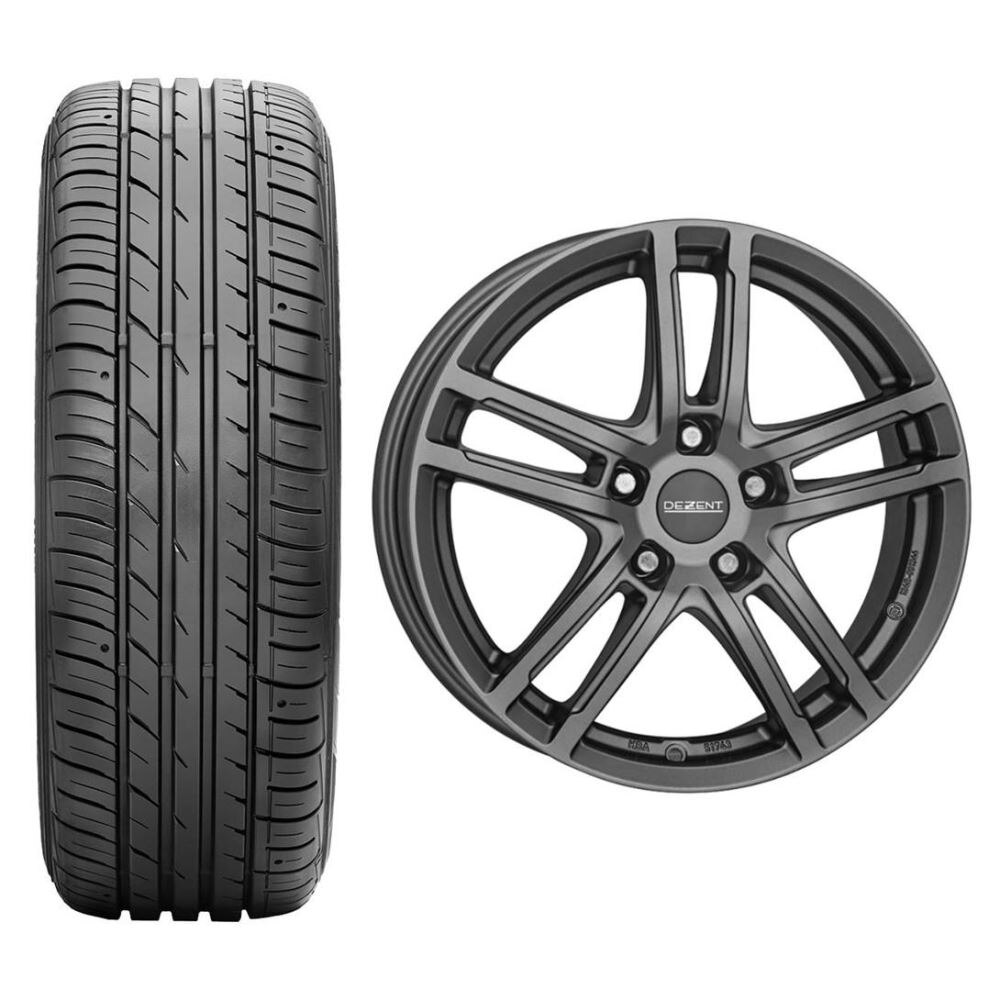 Roata completa Hyundai Tucson janta aliaj Dezent TZ graphite 5x114.3, 17 inch si anvelopa vara Falken Ziex ZE914A EC 225/60R17 99H si Senzor presiune ALCAR