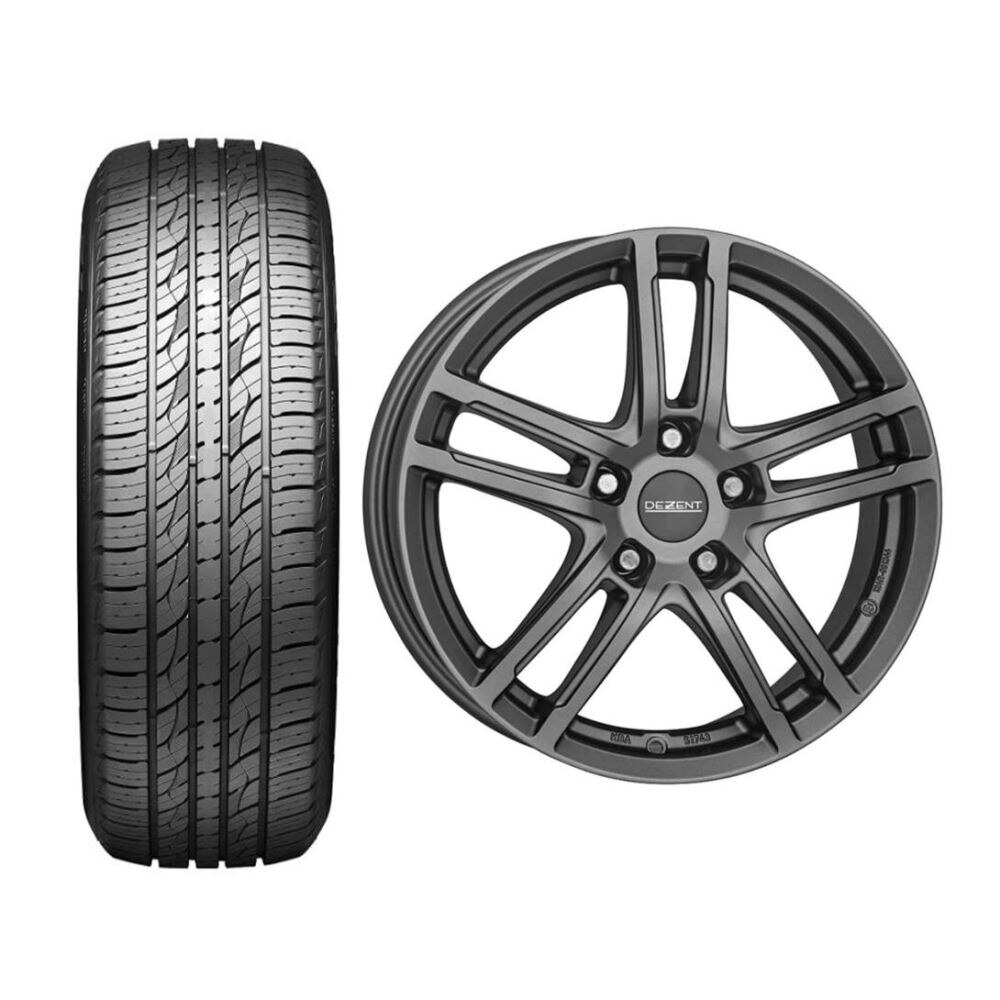 Roata completa Hyundai Tucson janta aliaj Dezent TZ graphite 5x114.3, 17 inch si anvelopa vara Kumho KL33 225/60R17 99H si Senzor presiune ALCAR