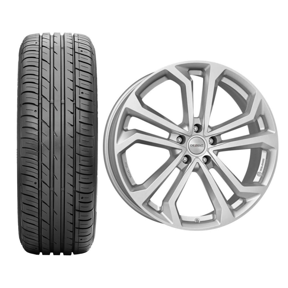 Roata completa Hyundai Tucson janta aliaj Dezent TA silver 5x114.3, 17 inch si anvelopa vara Falken Ziex ZE914A EC 225/60R17 99H si Senzor presiune ALCAR