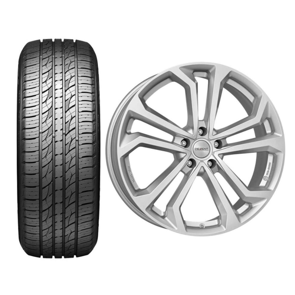Roata completa Hyundai Tucson janta aliaj Dezent TA silver 5x114.3, 17 inch si anvelopa vara Kumho KL33 225/60R17 99H si Senzor presiune ALCAR