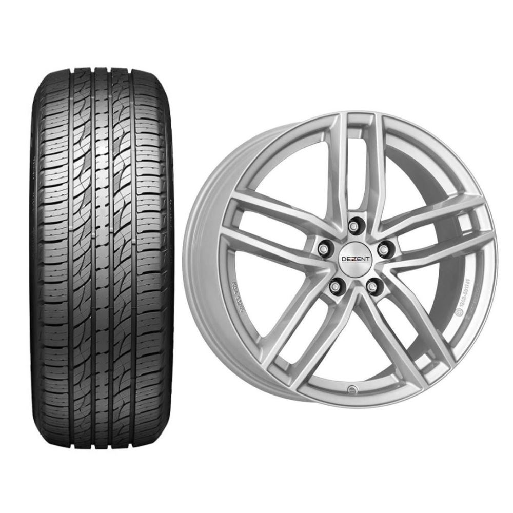 Roata completa Hyundai Tucson janta aliaj Dezent TR silver 5x114.3, 17 inch si anvelopa vara Kumho KL33 225/60R17 99H si Senzor presiune ALCAR