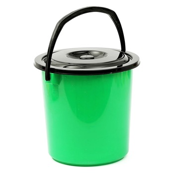 Galeata ND cu capac, 13 litri, Verde-Negru Galeata ND cu capac, 13 litri, Verde-Negru