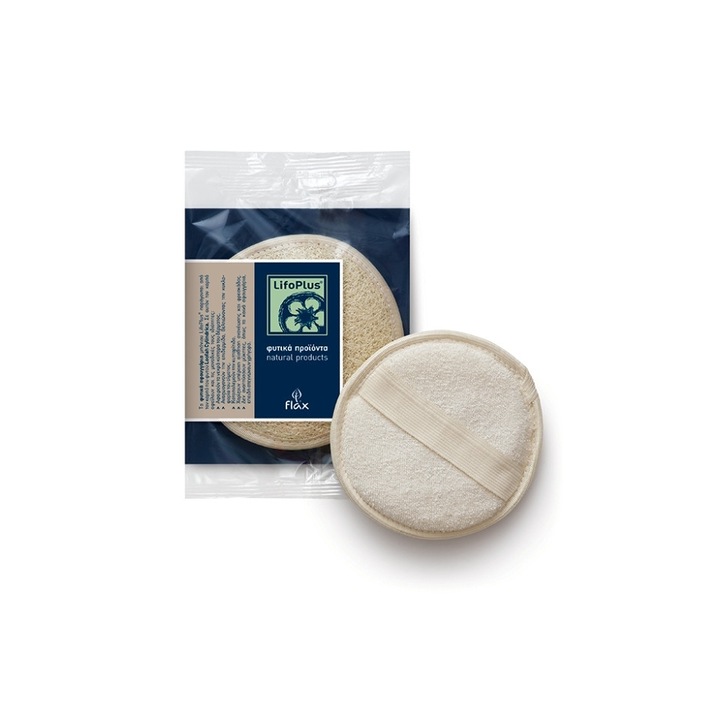 Гъба за тяло LifoPlus Mini Deluxe, Луфа, Памук