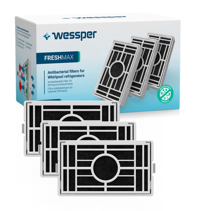 Set 3 Filtru antibacterian Wessper pentru aparate frigorifice, Micro Ban