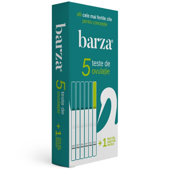 Pachet 5 Teste de ovulatie BARZA + 1 test sarcina Barza tip Banda