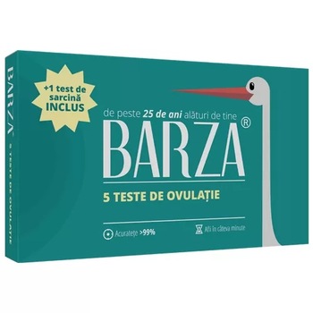 Pachet 5 Teste de ovulatie BARZA + 1 test sarcina Barza tip Banda Pachet 5 Teste de ovulatie BARZA + 1 test sarcina Barza tip Banda