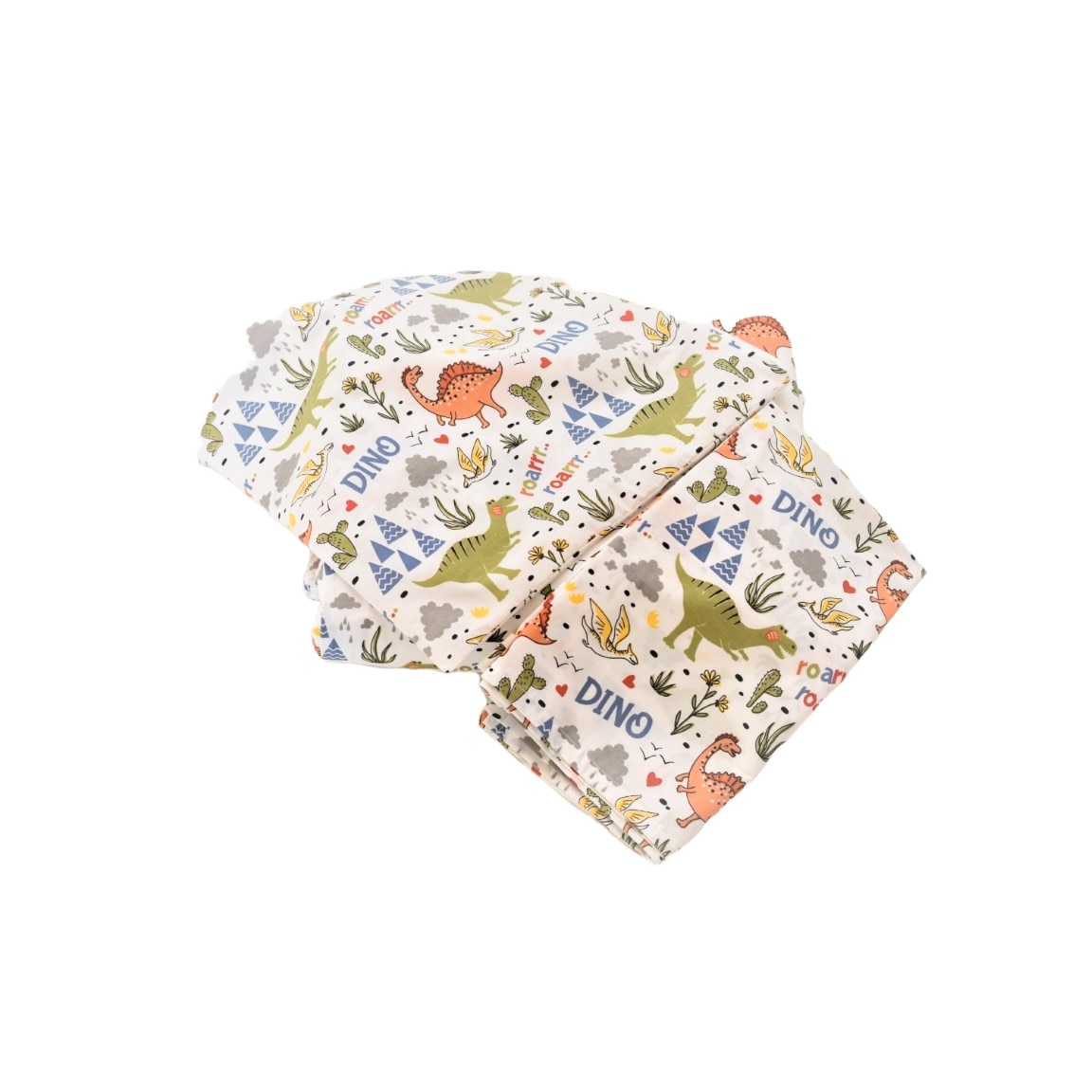 Lenjerie pat 120x60 cm 5 piese model dinozauri