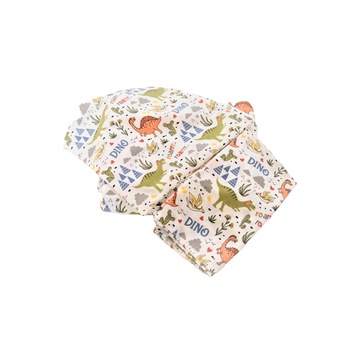 Lenjerie pat 120x60 cm 5 piese model dinozauri Lenjerie pat 120x60 cm 5 piese model dinozauri