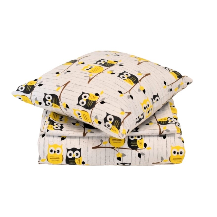 Lenjerie pat 120x60 cm 5 piese model bufnite