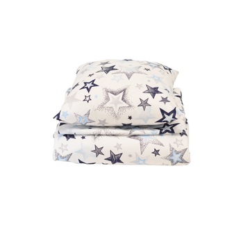 Lenjerie pat 120x60 cm 5 piese model stelute Lenjerie pat 120x60 cm 5 piese model stelute