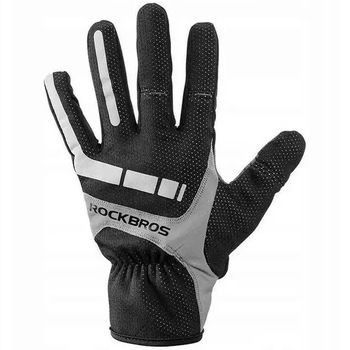 Manusi ciclism izolate Rockbros, marime M, negru-gri Manusi ciclism izolate Rockbros, marime M, negru-gri