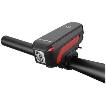 Frontala bicicleta 2in1 Rockbros 7599-R, functie claxon, incarcare USB, impermeabila, 250 lumeni Frontala bicicleta 2in1 Rockbros 7599-R, functie claxon, incarcare USB, impermeabila, 250 lumeni